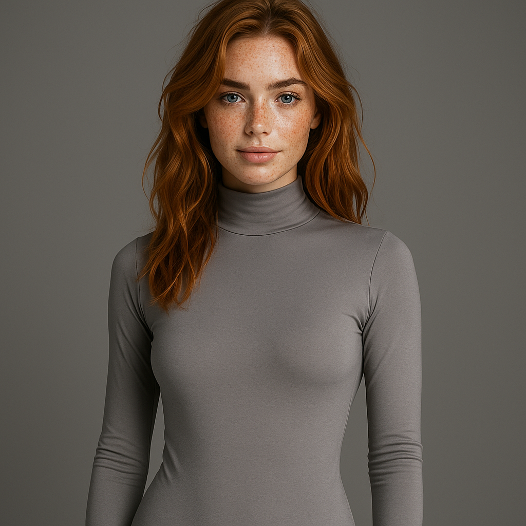 Body Manga Longa com Gola Alta Petta