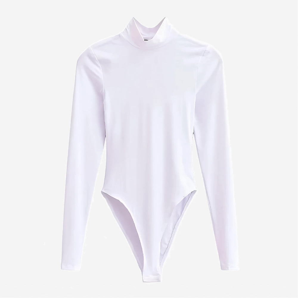 Body Manga Longa com Gola Alta Petta