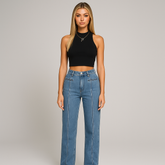 Calça Jeans com Estampa de Estrela | Petta