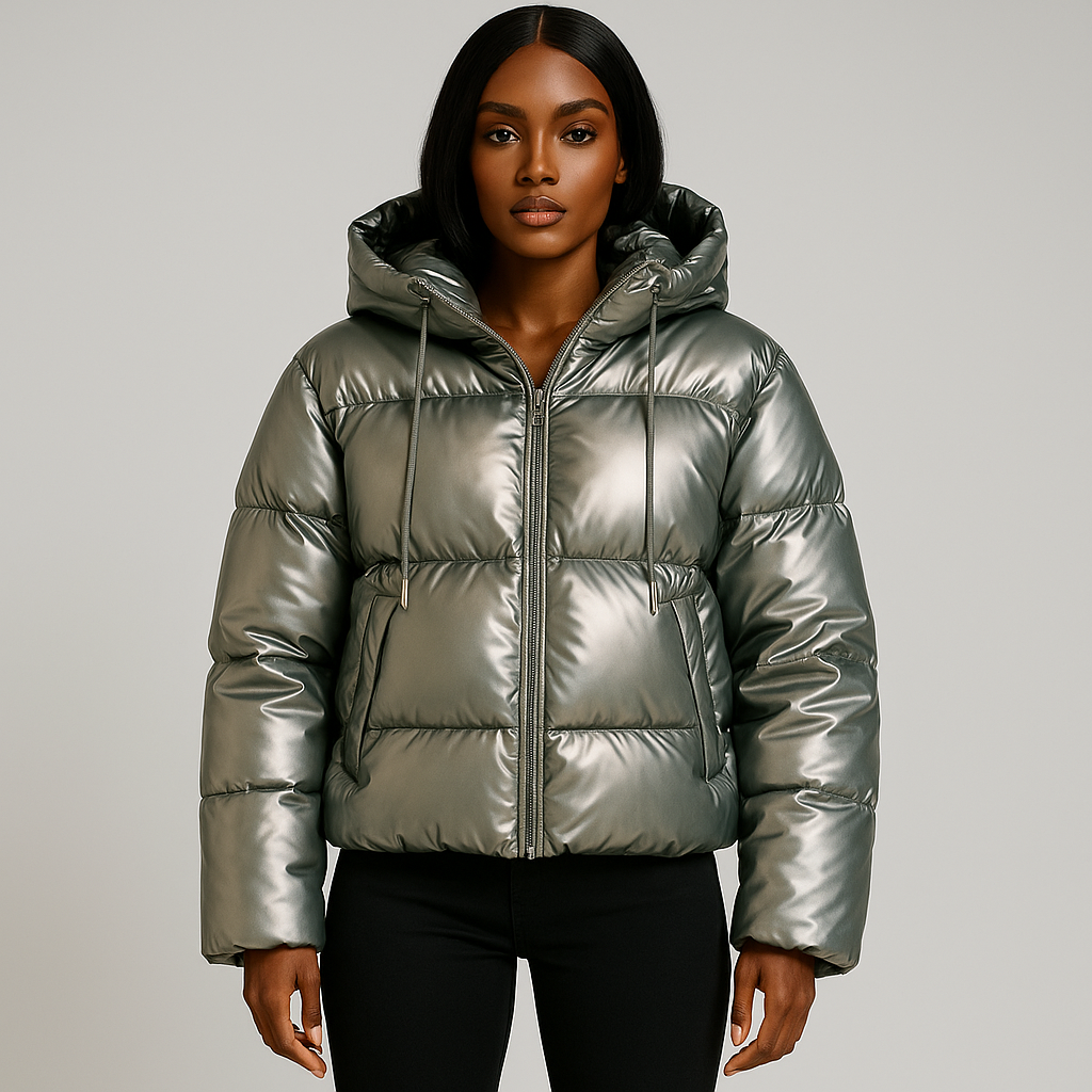 Jaqueta Puffer Celeste- Petta