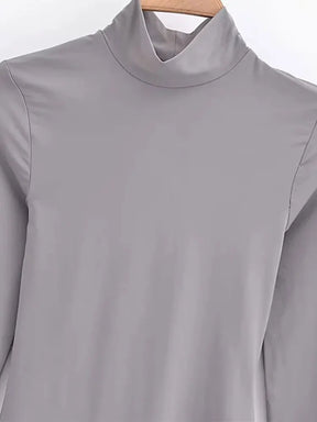 Body Manga Longa com Gola Alta Petta